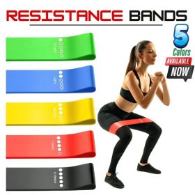 Resistance Bands Loop Set Of 5 Exercise Strength Workout Fitness Yoga Booty Band Training (Option: 5pcs)