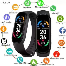 Unisex M6 Fitness Tracker; Smart Watch With Heart Rate Sleep Blood Oxygen Monitor; IP68 Waterproof Watch; Step Calorie Counter Pedometer For Andr (Color: Red)