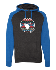 Charcoal/Royal Aztec Elk Hoodie (size: XL)
