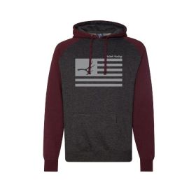 Freedom Flag Hoodie (Burgundy/Charcoal) (size: medium)