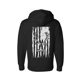 Black Skull Elk Distressed Stars N Stripes (size: 4XL)
